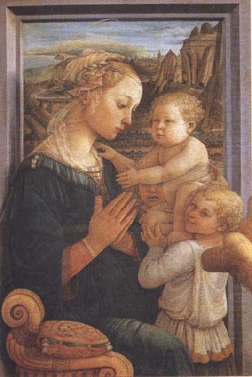 Filippo Lippi,Madonna with Child and Angels or Uffizi Madonna, Sandro Botticelli